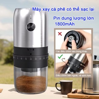  Máy xay cà phê tự động dung lượng Pin cao cối mài bằng gốm nhiều chế độ xay hạt cà phê 