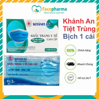Khẩu trang y tế 4 lớp tiệt trùng bọc từng cái kháng khuẩn hiệu quả hộp 50 cái Khánh An KAKTTTO