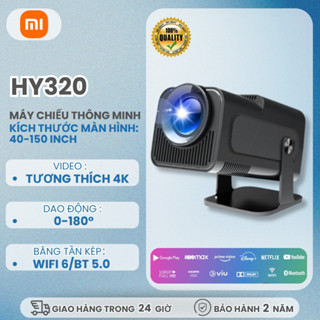  Xiaomi Máy chiếu mini HY320 HY300 pro WiFi 6 Full HD 4K Android11 Hỗ trợ kết nối với điện thoại di động và máy tính 