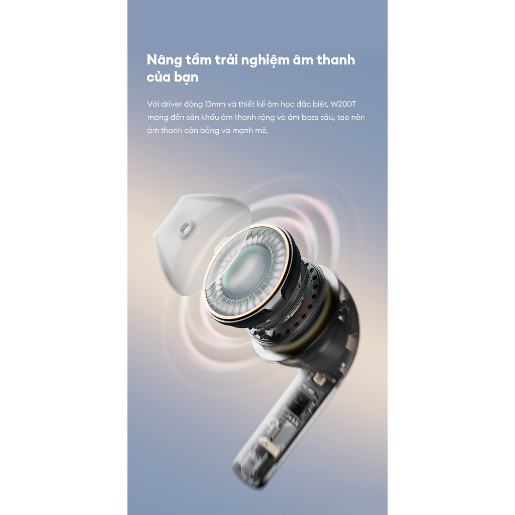 Tai Nghe Bluetooth Nhét Tai EDIFIER W200T | Thời Gian Sử Dụng Tới 28H | Kháng Nước, Bụi IP54 | Bảo Hành 15 Tháng | BigBuy360 - bigbuy360.vn