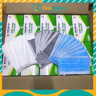 Combo 10 hộp khẩu trang y tế kháng khuẩn 4 lớp Khánh An ngăn bụi vi khuẩn hộp 50 cái x10KAKTL2O