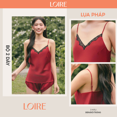 Bộ Đồ Ngủ Ngắn 2 Dây Phối Ren Quần Dáng Ngắn Sexy Loirechic BHDN19