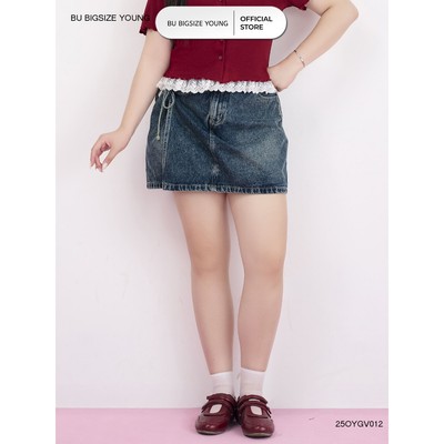 Quần giả váy đáp trước buộc nơ hông BIGSIZE (55kg đến 95kg) – 25OYGV012 - [BU Bigsize Young]