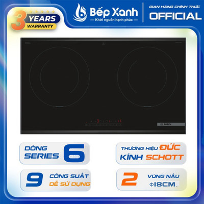 [NEW 2025] Bếp từ 2 vùng nấu Bosch PPI8256XVN Series 6 - Bảo hành 3 NĂM, Chính hãng Bosch Việt Nam