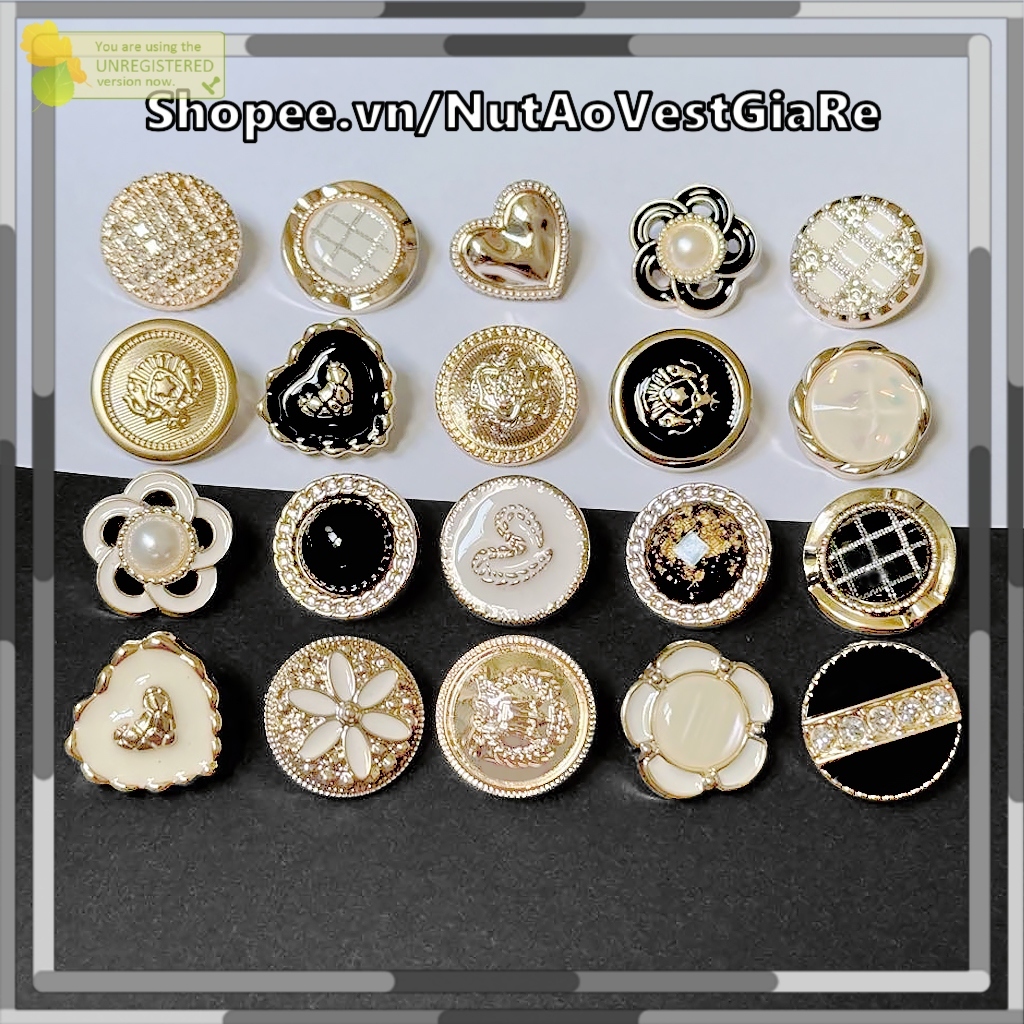 Set 10 cúc cườm, cúc nhựa (1.8cm - 2cm), dùng cho áo vest, áo đầm, nút áo ngọc trai nhân tạo nhiều mẫu mã, nút áo giá rẻ