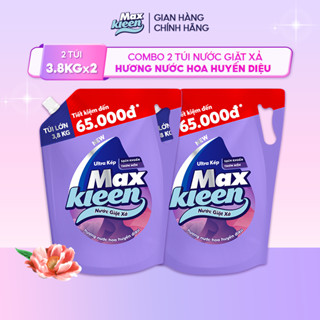  Combo 2 Túi Nước Giặt Xả MaxKleen Hương Nước Hoa Huyền Diệu 3.8kg Túi 