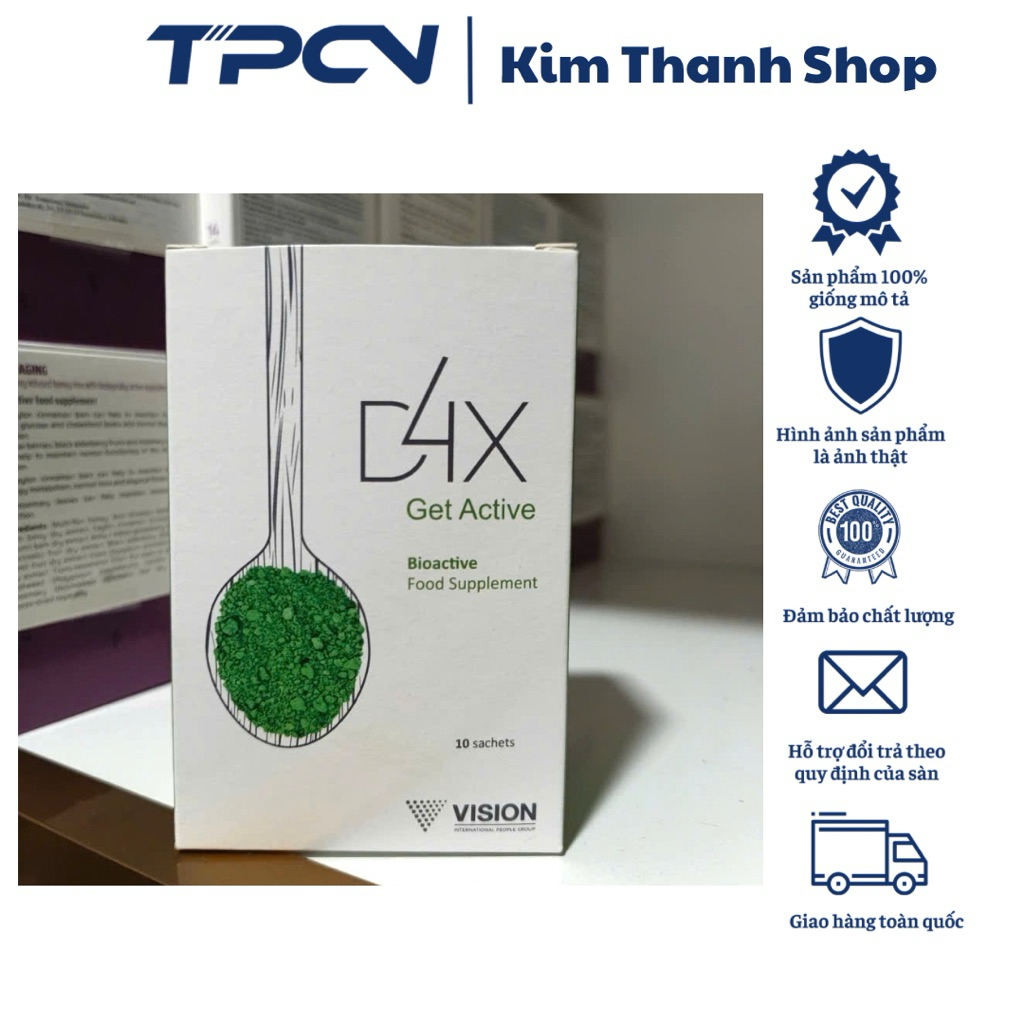 D4X Get Active Vision hộp 10 gói - Hỗ trợ tăng cường đề kháng, miễn dịch [Chính hãng]