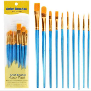 Cọ Vẽ Màu Nước, Sơn Dầu Chuyên Nghiệp ,Đầu Sợi Nylon Set 6/10 Cây Thân Bóng Đẹp