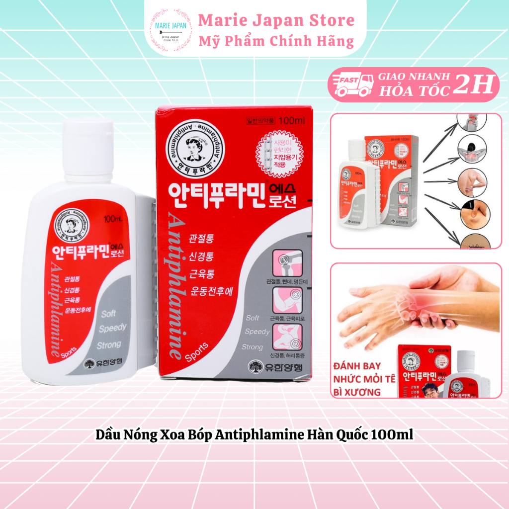 Dầu Nóng Xoa Bóp Antiphlamine Hàn Quốc 100ml - Marie Japan