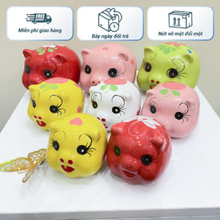 Heo Đất Lợn Đất, Ống Heo Tiết Kiệm Mini Lỗ Tròn, Lợn Đất Gốm Sứ Bát Tràng