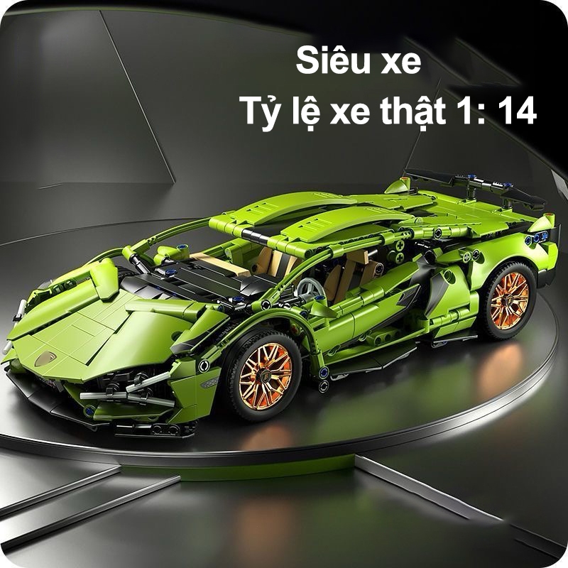 【Cao cấp】Xe thể thao Mô hình xe ô tô siêu xe Tỷ lệ 1280PCS 1: 14 Đồ chơi lắp ráp trí tuệ cho trẻ em 