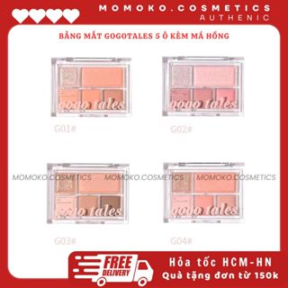 [HÀNG MỚI VỀ - GOGO TALES] Bảng mắt 5 ô Gogotales Caro hồng (GT630)