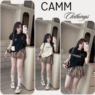 Set áo mix chân váy caro nữ trẻ trung form tôn dáng thời trang dạo phố cực xinh, set đồ nữ phong cách Hàn Quốc HCOM25820