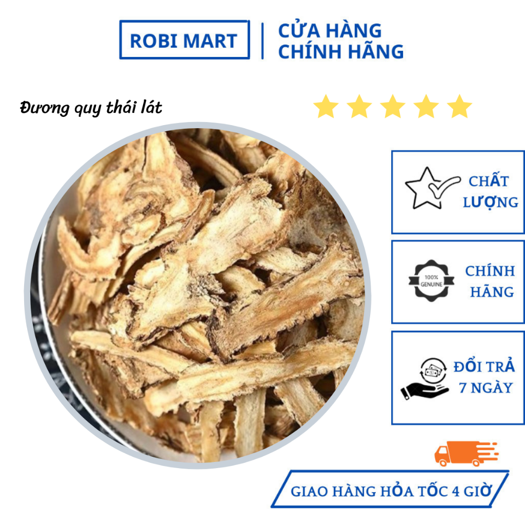 Đương quy thái lát sấy khô robimart bổ máu, bổ khí huyết - gói 100g