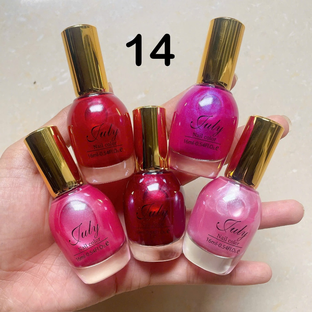 JULY - SÉT 5 CHAI SƠN TỰ KHÔ - CHẤT SƠN BÓNG ĐẸP, MƯỚT MỊN - CHAI 16ML