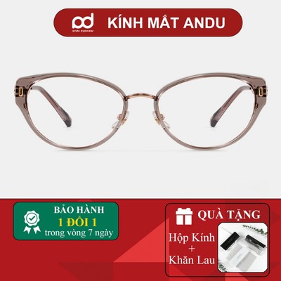 Gọng kính cận thời trang nữ ANDU EYEWEAR dáng mắt mèo cá tính chất liệu TITAN cao cấp 12008