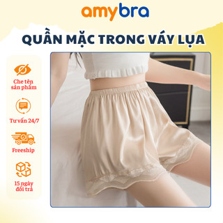 Quần Mặc Trong Váy Ống Rộng, Quần Mặc Váy Chất Lụa Mềm Mịn, Mặc Ở Nhà Thoái Mái AMYBRA V550