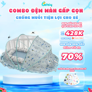 Combo Đệm Màn Gấp Gọn Chống Muỗi BAFABY Kèm Gối Chống Bẹp Đầu Cho Bé - 371