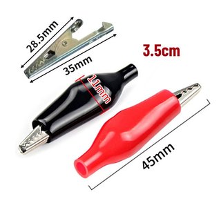 Combo 10 kẹp cá sấu (5 đỏ - 5 đen) kích thước tùy chọn