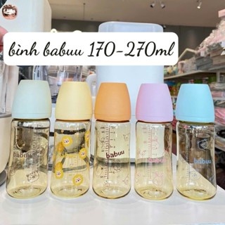   TẶNG THÊM NÚM   Bình sữa cổ rộng  PPSU 170ml 270ml phiên bản giới hạn Babuu 