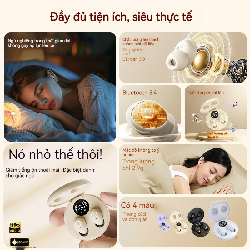 Mini tai nghe vô hình nhỏ nhất Bluetooth không dây hồ sơ thấp Micro Tiny kín đáo ẩn cho công việc | BigBuy360 - bigbuy360.vn