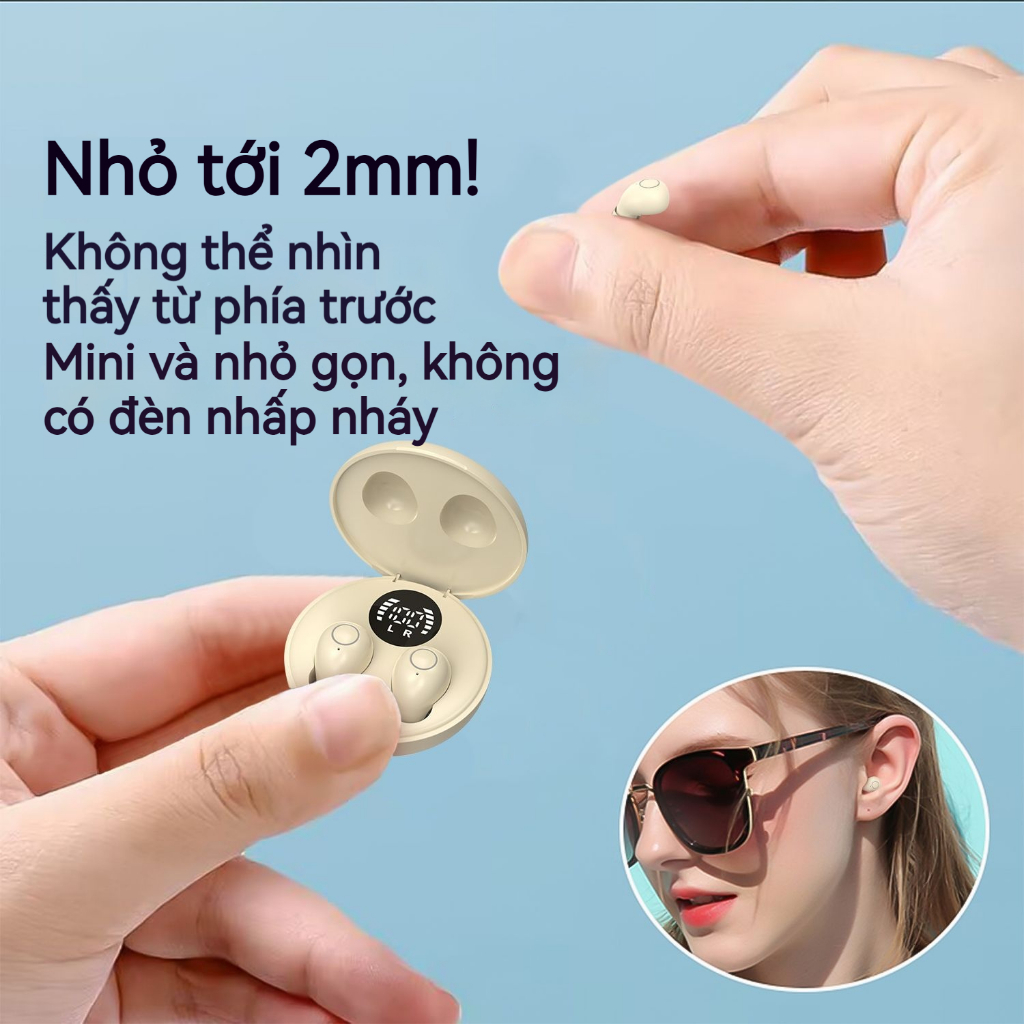 Mini tai nghe vô hình nhỏ nhất Bluetooth không dây hồ sơ thấp Micro Tiny kín đáo ẩn cho công việc | BigBuy360 - bigbuy360.vn