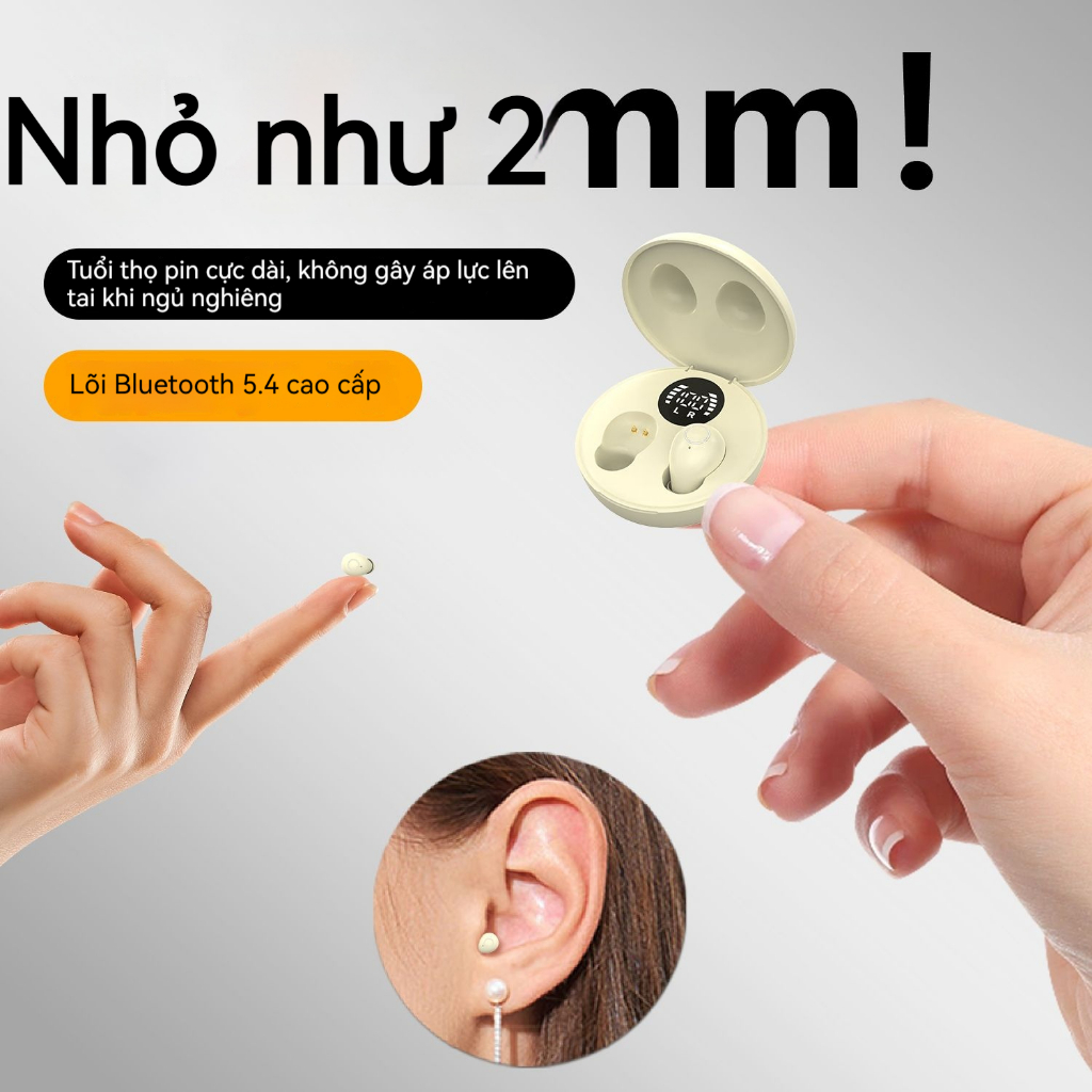 Mini tai nghe vô hình nhỏ nhất Bluetooth không dây hồ sơ thấp Micro Tiny kín đáo ẩn cho công việc | BigBuy360 - bigbuy360.vn