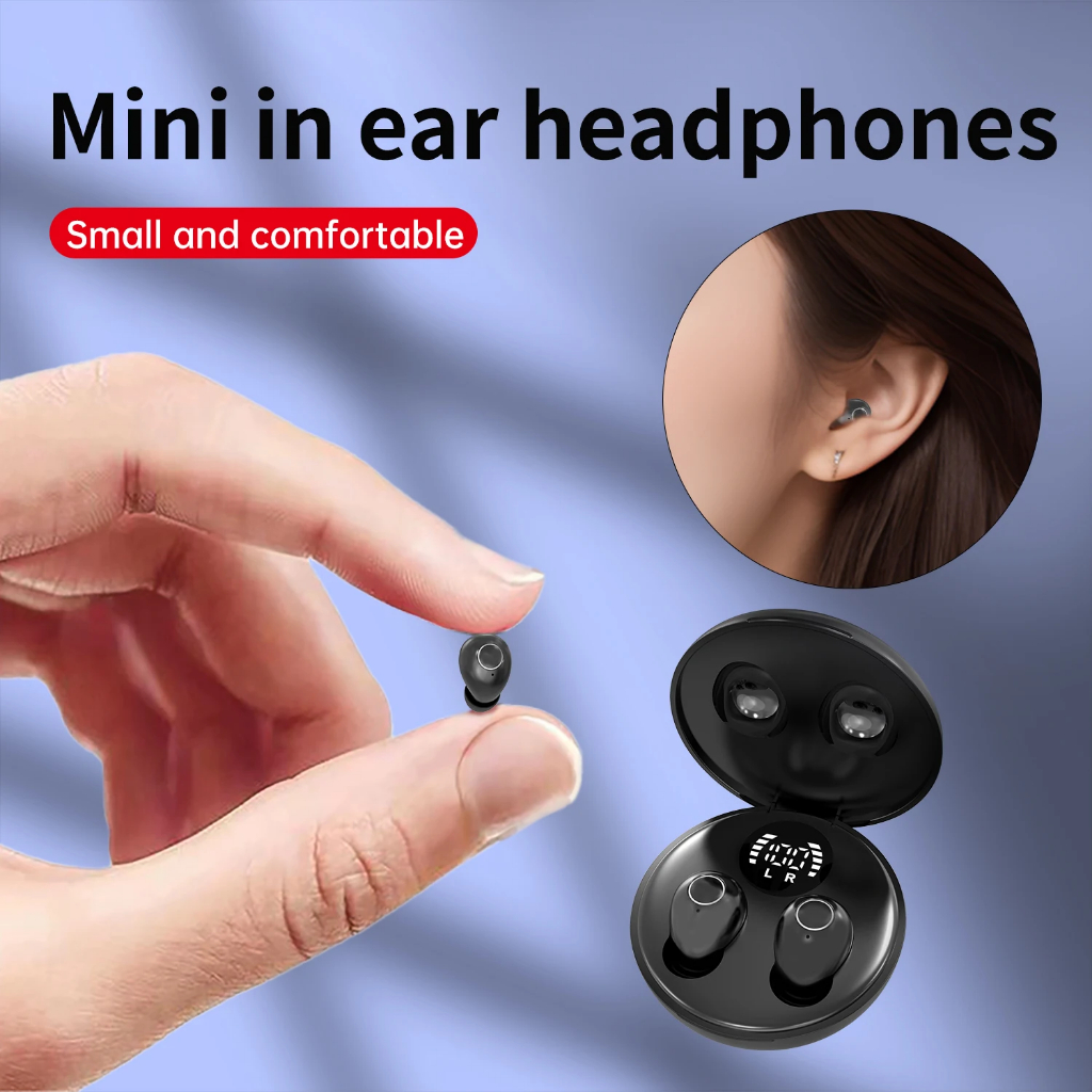 Tai nghe Bluetooth ngủ mini SK31 Bluetooth 5.4 Tai nghe hủy tiếng ồn Màn hình kỹ thuật số vô hình