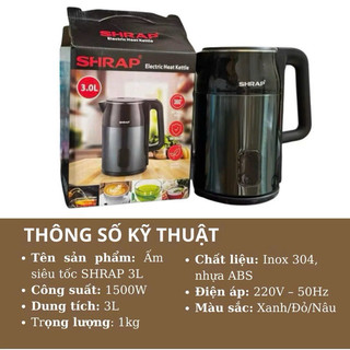 Ấm Siêu Tốc Jipplai Thái Lan 2.5L Đun Nước Nhanh