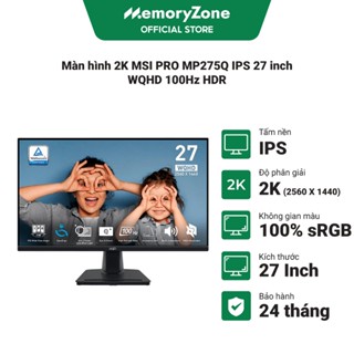 Màn hình 2K MSI PRO MP275Q IPS 27 inch WQHD 100Hz HDR
