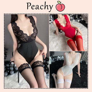 Bodysuit đồ ngủ liền thân phối ren hỡ đáy gợi cảm tinh tế áo lót 1 mảnh xẻ ngực quyến rũ ngọt ngào PEACHY B937