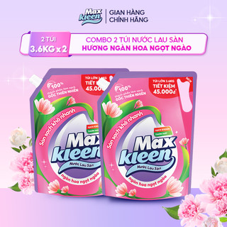  Combo 2 Túi Nước Lau Sàn MaxKleen hương Ngàn hoa ngọt ngào 3.6kg túi 