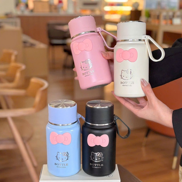 Bình Giũ Nhiệt Bottle Dung Tích 650ml . Bình Giữ Nhiệt Có Nơ Đi Kèm .Bình Giữ Nhiệt Inox 316 Cao Cấp