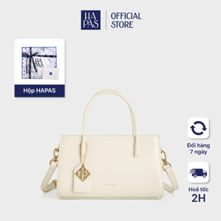 [Siêu Tốc 4H HCM] Túi Xách Nữ Quai Xách La Muse Trắng HAPAS Phủ Màu Tag Vuông Size 21 - TXT221226