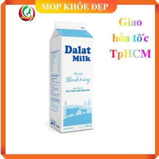  Sữa Thanh Trùng Đà Lạt Milk  Dalatmilk  950ml không đường date mới 