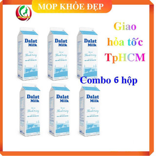  COMBO 6 Hộp Sữa Thanh Trùng Đà Lạt Milk  Dalatmilk  950ml không đường date mới mỗi ngày 