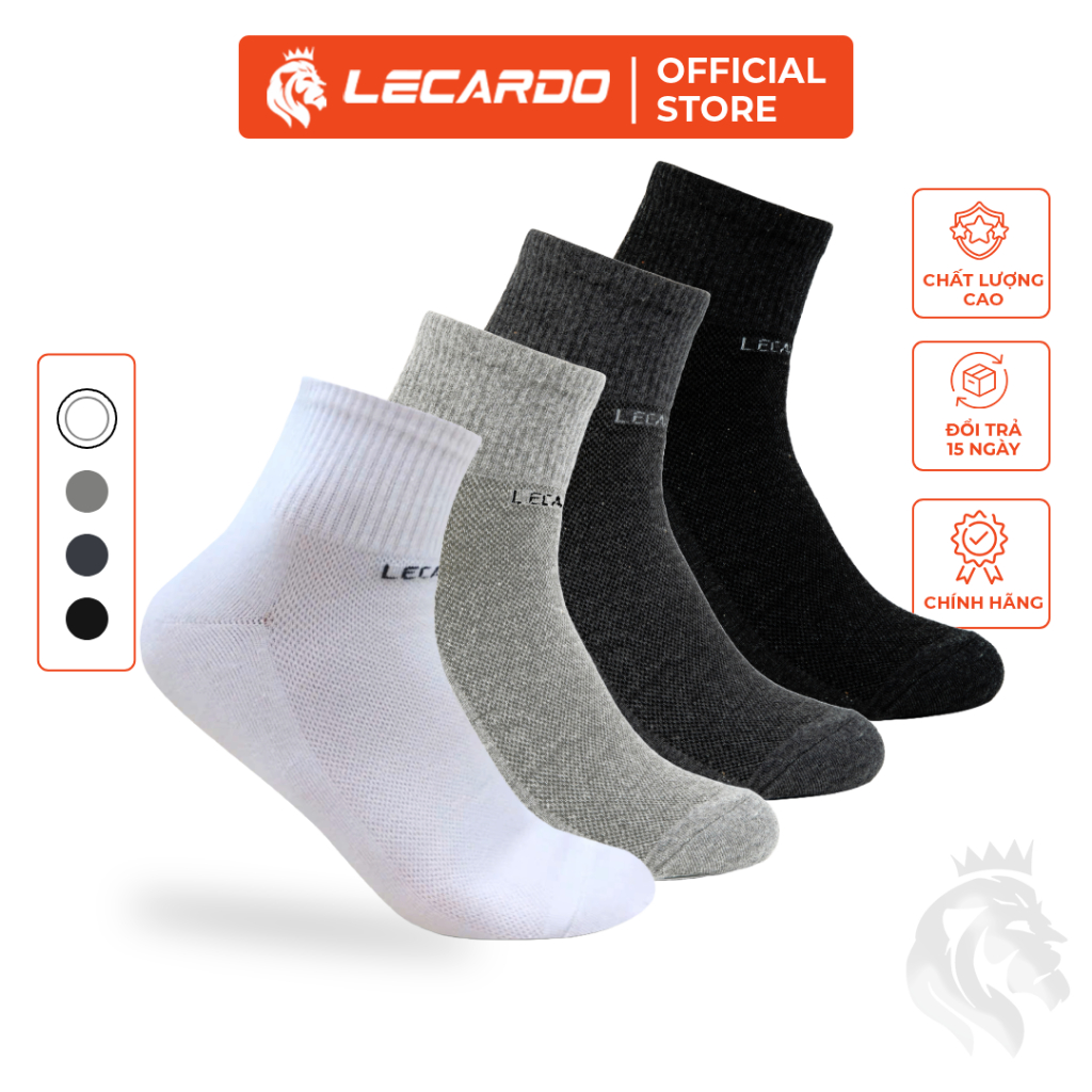 Tất Nam Cổ Trung Kháng Khuẩn Khử Mùi LECARDO, Vớ Nam Thấm Hút Tốt LS06