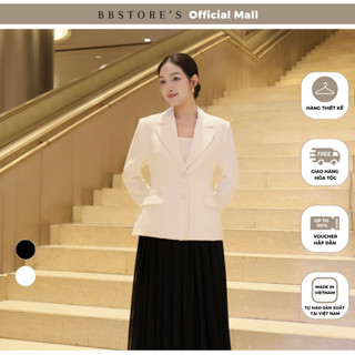 [Gracy by BBSTORE'S] Áo Blazer Tiệc Tay Dài Chiết Eo Peplum Chất Gold Gân - A4485A