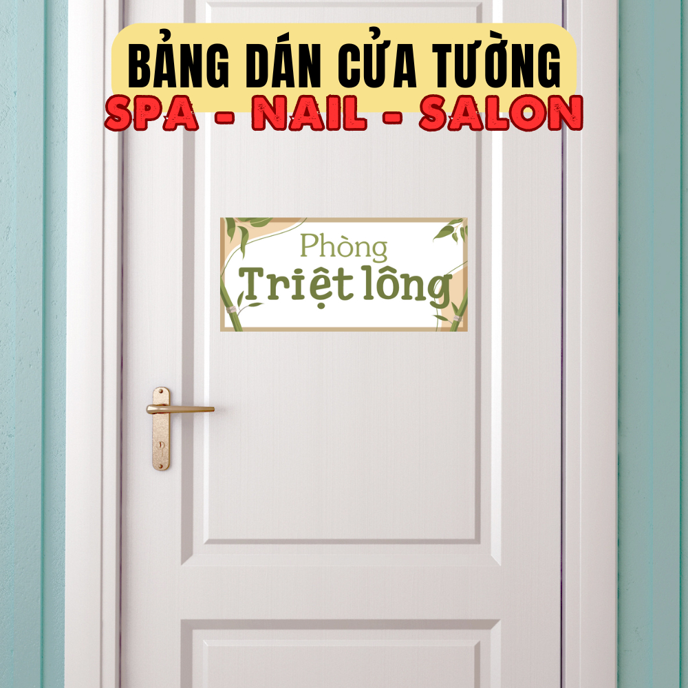 HCM - Bảng dán cửa phòng tường tiệm Nail, Salon Tóc, Gội đầu 26*12cm sẵn keo, bền đẹp sắc nét