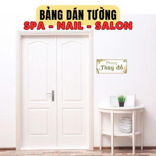 HCM - Bảng dán cửa phòng tường tiệm Nail, Salon Tóc, Gội đầu 26*12cm sẵn keo, bền đẹp sắc nét