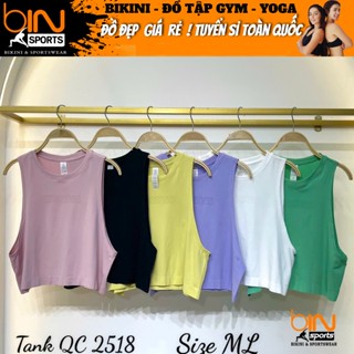 Áo tanktop nữ tập gym yoga pickleball khoác ngoài thun mềm mịn co dãn 4 chiều hàng quảng châu cao cấp BINSPORTS A334