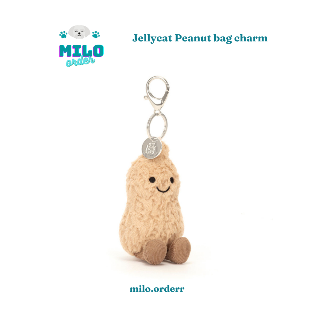 (CÓ SẴN) Jellycat Peanut charm móc khóa gấu bông