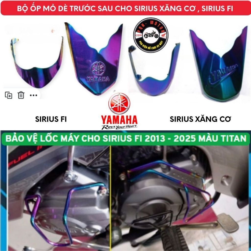 Ốp Mũi Dè Xi Titan cho SIRIUS ( Bảo Vệ Dè Trước Sau - Giá 1 Bộ)