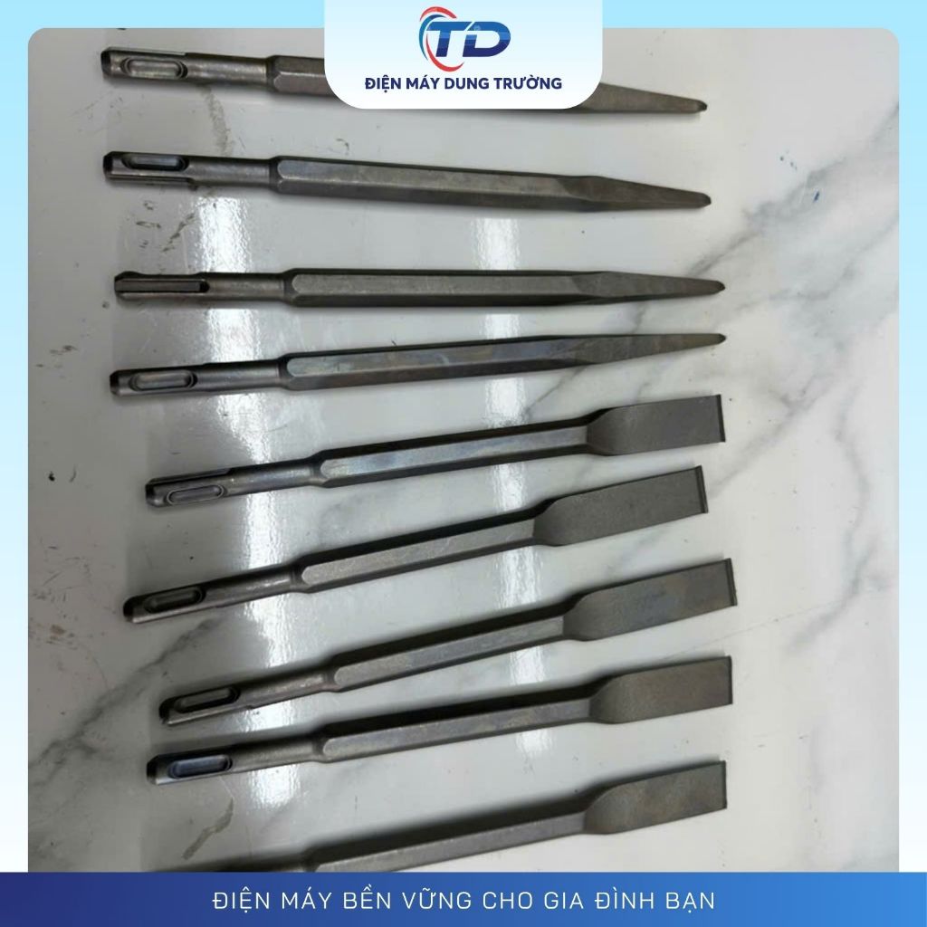 Mũi Đục Bê Tông Phi 14 Nhọn Và Dẹt Hàng Xịn - Điện Máy Dung Trường