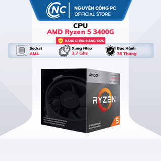 CPU AMD Ryzen 5 3400G 3.7 GHz / 6MB / 4 cores 8 threads / Radeon Vega 11 / 65W) - Hàng New - Bh 36 tháng