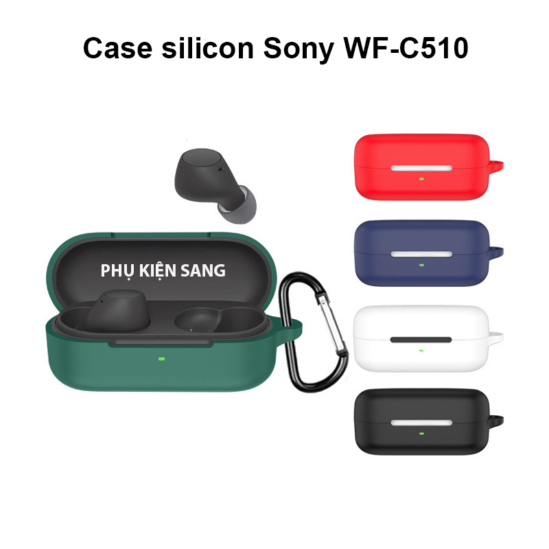 Case silicon vỏ bảo vệ tai nghe Sony WF-C510 (kèm móc)