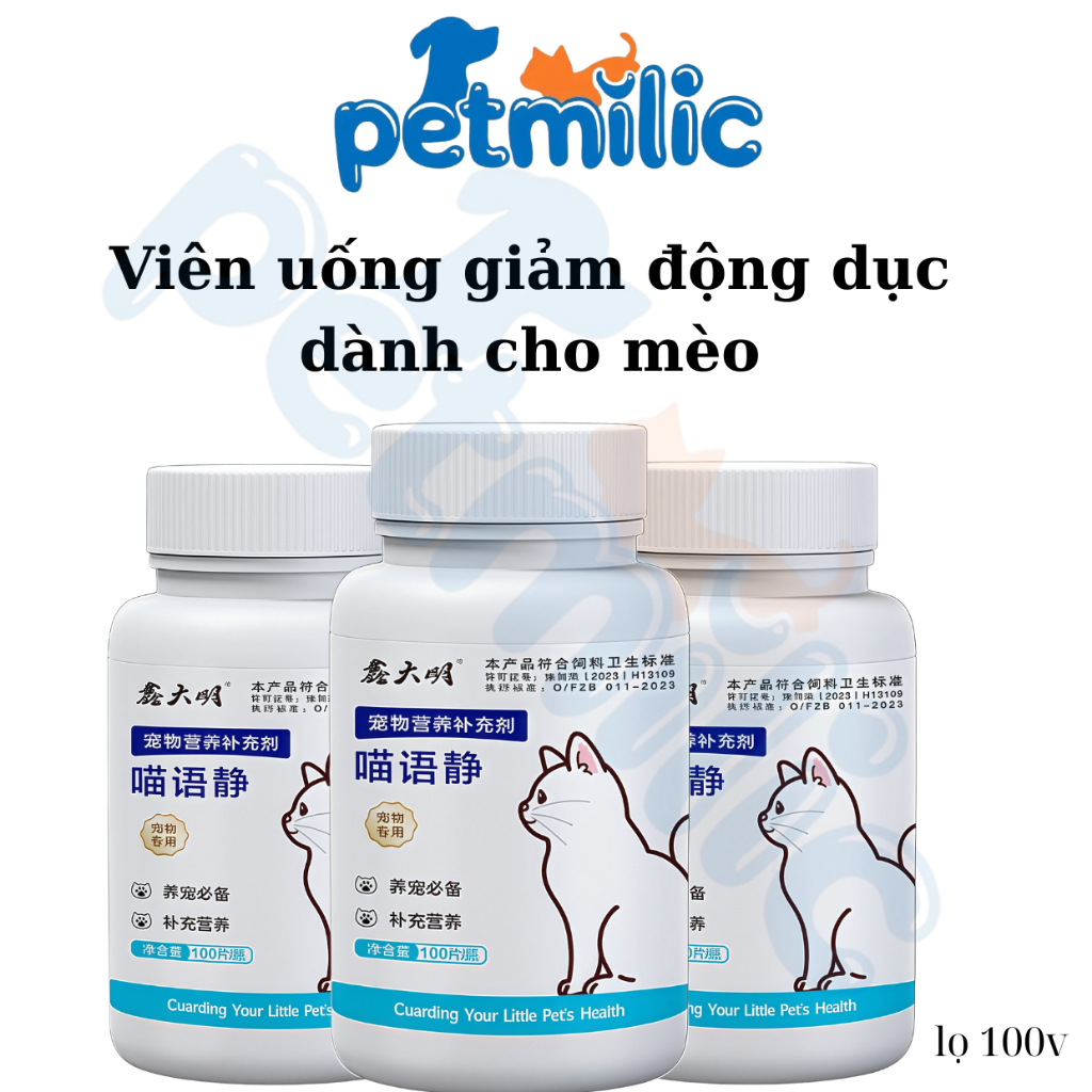 Viên ức chế động dục ở mèo, dành cho mèo động dục, kêu to và hú , chỉ dành cho mèo đực và mèo cái., 