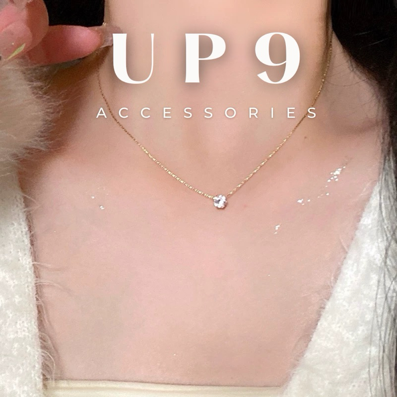 UP9 Dây chuyền TITAN  mặt chấm đá nhỏ sang chảnh tiểu thư, vòng cổ thời trang nữ TT15