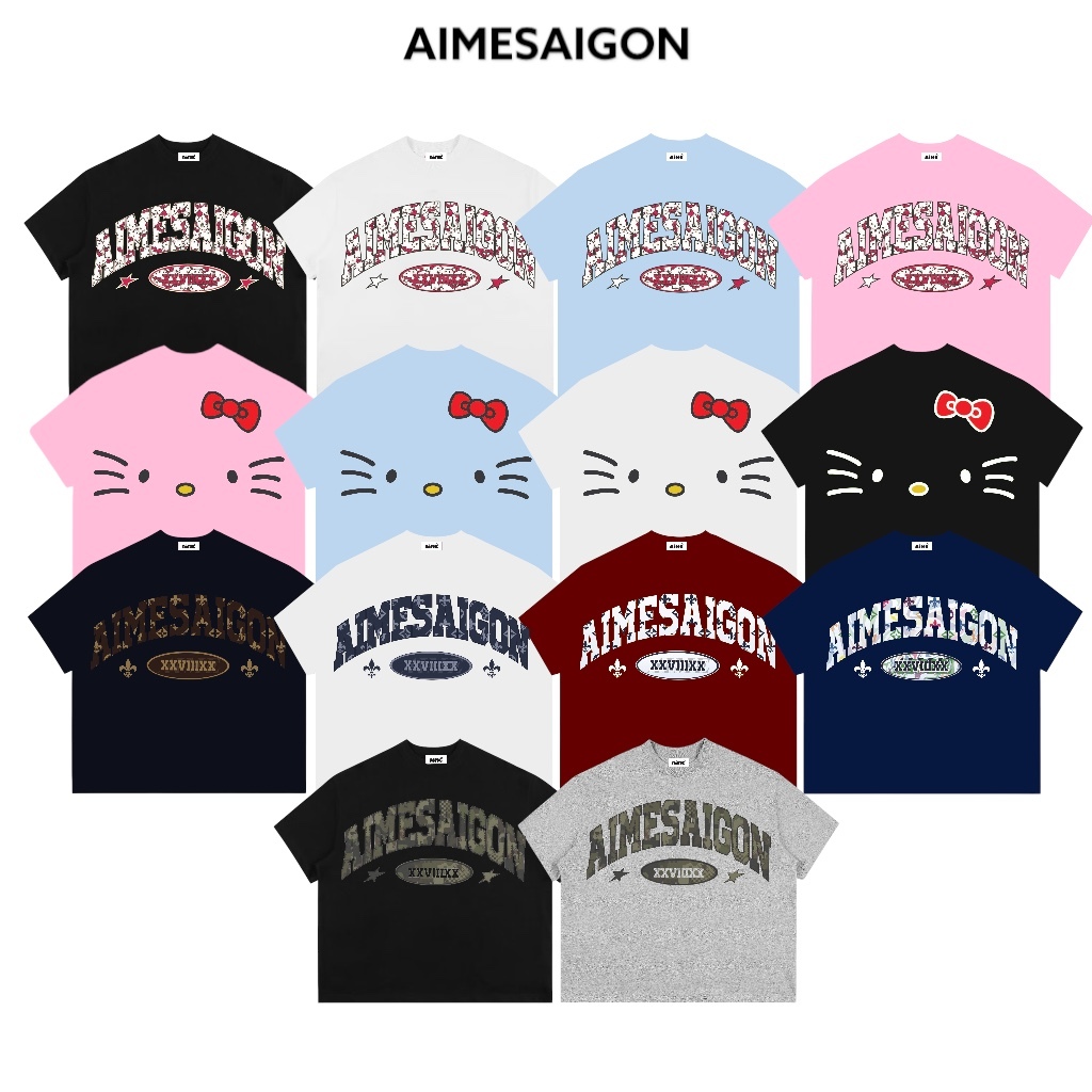 [Ver3] Áo Thun Boxy AIMÉ Cotton Cổ Tròn Nam Nữ "AIMESAIGON XXVIIIXX" Áo Phông Nữ Form Rộng Nữ Mùa Hè Kiểu Đẹp Nam Nữ | BigBuy360 - bigbuy360.vn