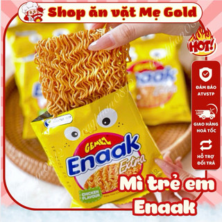   Hộp 24 gói  Mì Enaak ăn liền snack Enaak vị gà nướng BBQ mì trẻ em Enaak vàng 